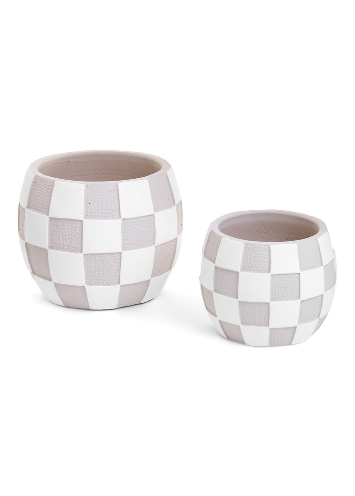 Marvin Planter Sm Cement White-Taupe
