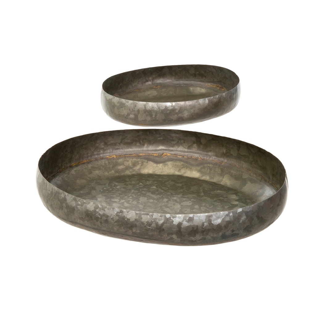 Dark Galvanized Decor Tray, Large