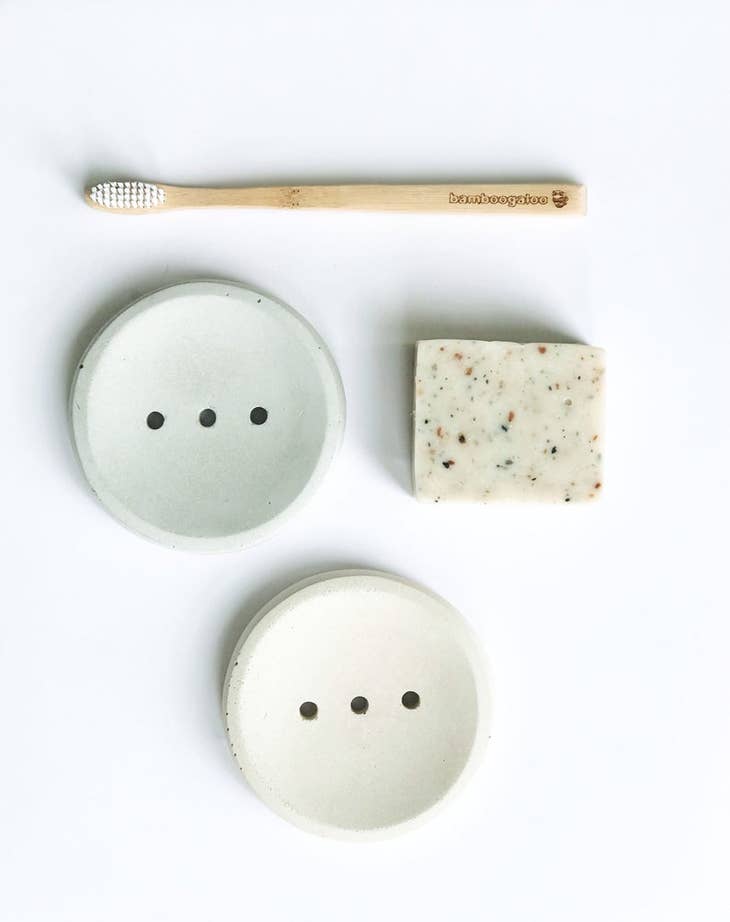 Concrete Round Soap Dish | Grey