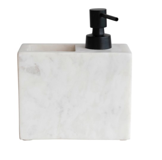  Marble Soap Dispenser W/ Pump & Compartment