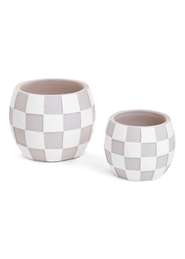 Marvin Planter Sm Cement White-Taupe
