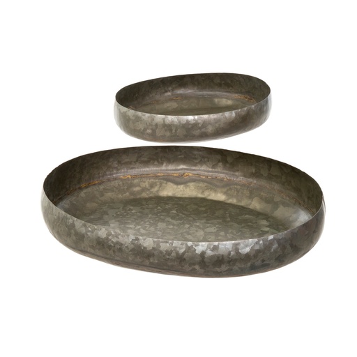 Dark Galvanized Decor Tray, Large