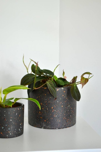 Zero Waste Terrazzo Planter Charcoal | 3"