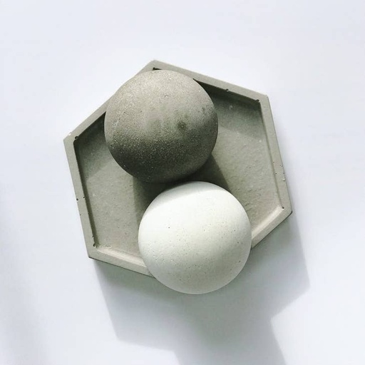 Concrete Sphere Paperweights Set Of 2 | Grey