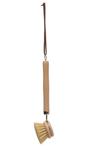 Beech Wood Brush W/ Leather Tie