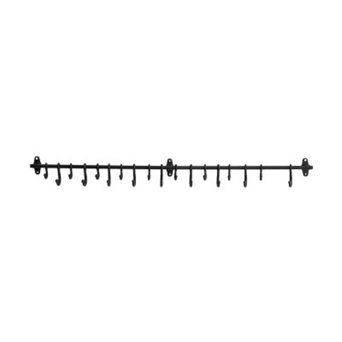 Cast Metal Wall Rod W/ Hooks