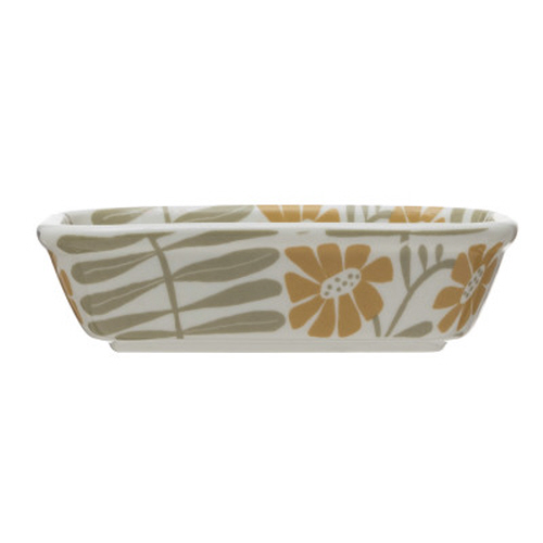 Hand-Stamped Stoneware Soap Dish 