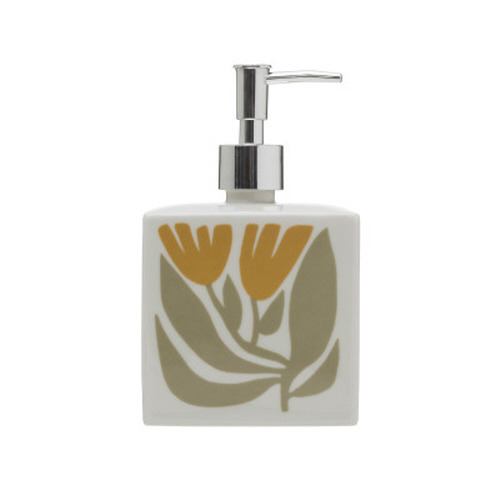  Hand-Stamped Stoneware Soap Dispenser 